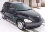 02 Chrysler PT Cruiser in the snow